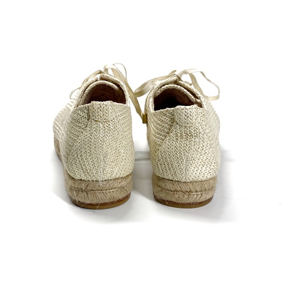 Joie Wallie Espadrille Raffia Platform Lace-Up Sneakers Size EU 39 Ivory - Picture 6 of 13